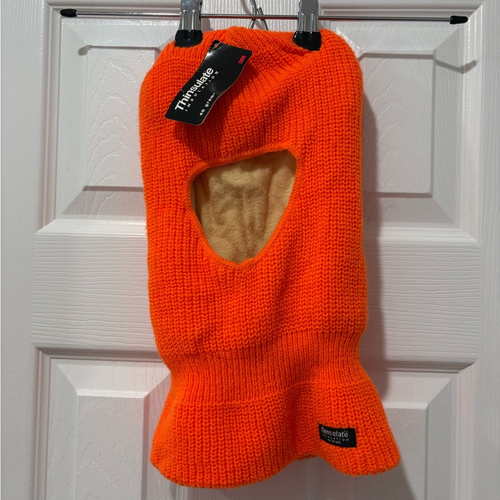 Thinsulate Orange Knit Balaclava High Visibility Winter Workwea CLEAR OUT SALE